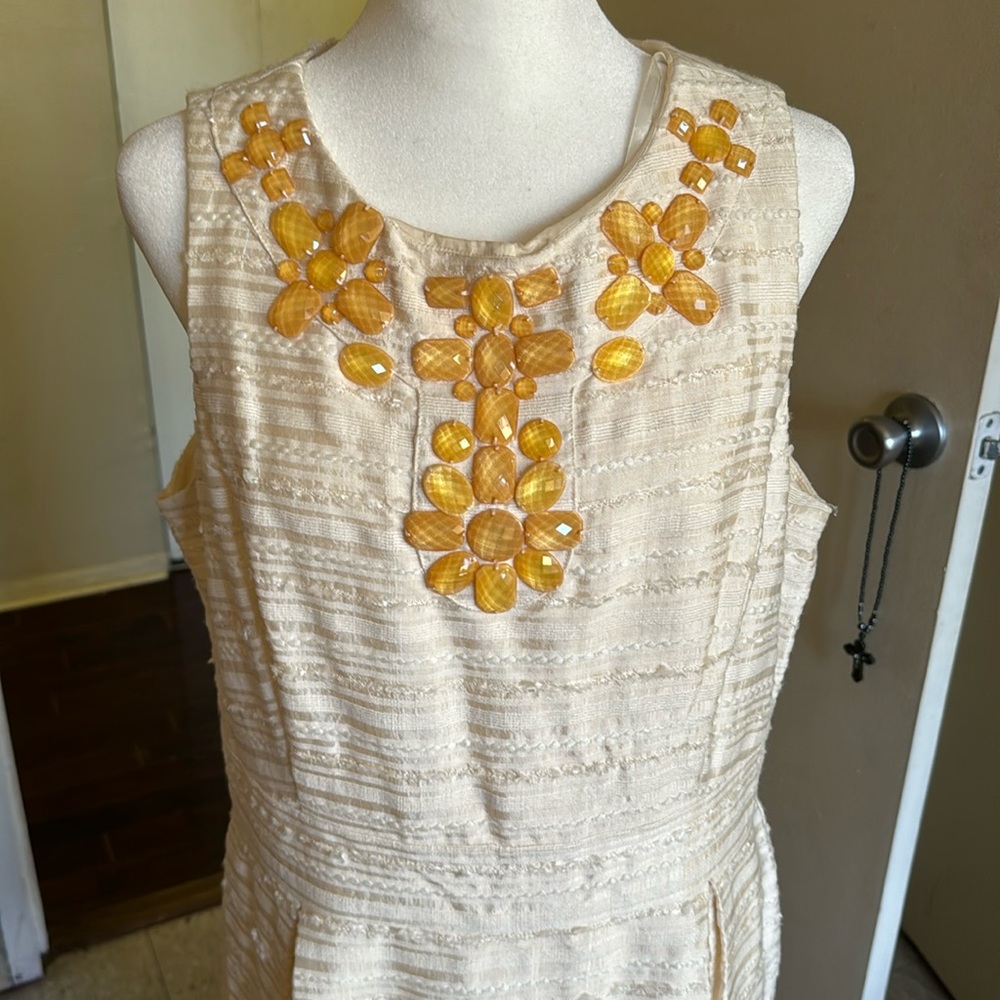 Eliza J Size 12 Ivory Beaded Dress